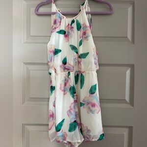 White Floral Romper